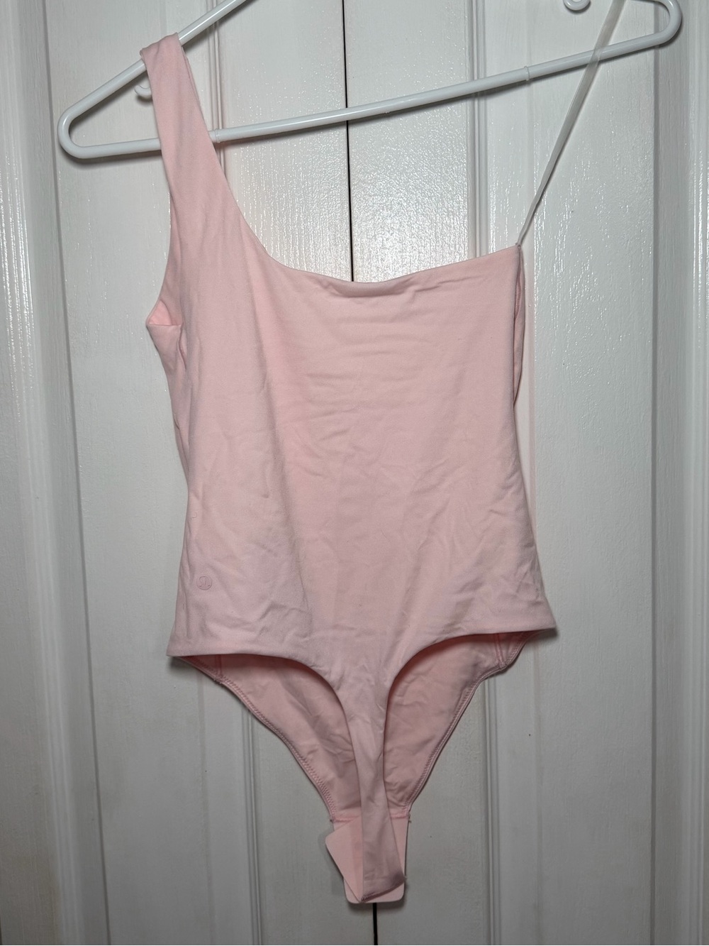 Lululemon Wundermost ultra soft nulu assymetrical bodysuit pink - Picture 3 of 4